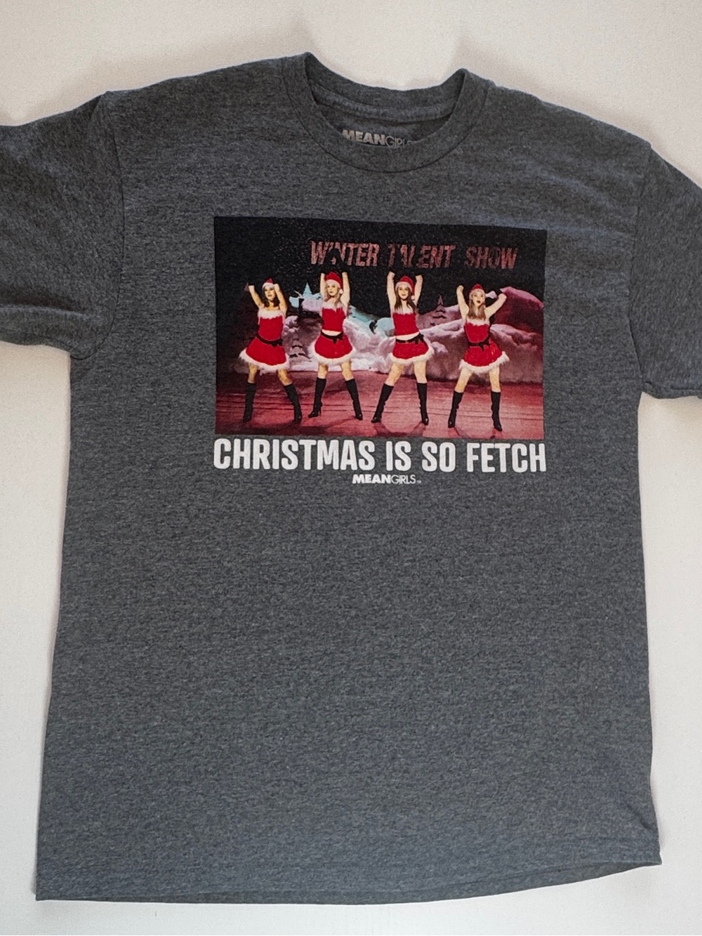 Mean Girls "Christmas Is So Fetch" Grey Graphic Tee